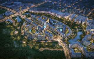 Diamond Alnata shophouse tọa lạc tại vị trí trung tâm của Celadon City, quận Tân Phú.