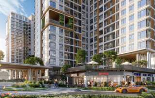 Shophouse tại khối đế các tòa nhà phù hợp cho hoạt động mua sắm và thư giãn. Ảnh phối cảnh: Gamuda Land.