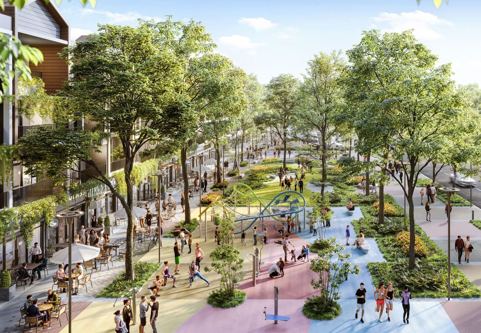 Phối cảnh thương phố Artisan Park Bình Dương.