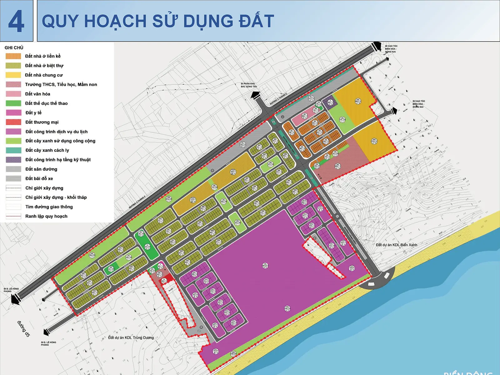 Bản đồ quy hoạch chi tiết dự án Sun Group Vũng Tàu tại đường 3 tháng 2, phường 10 và phường 11, TP. Vũng Tàu.