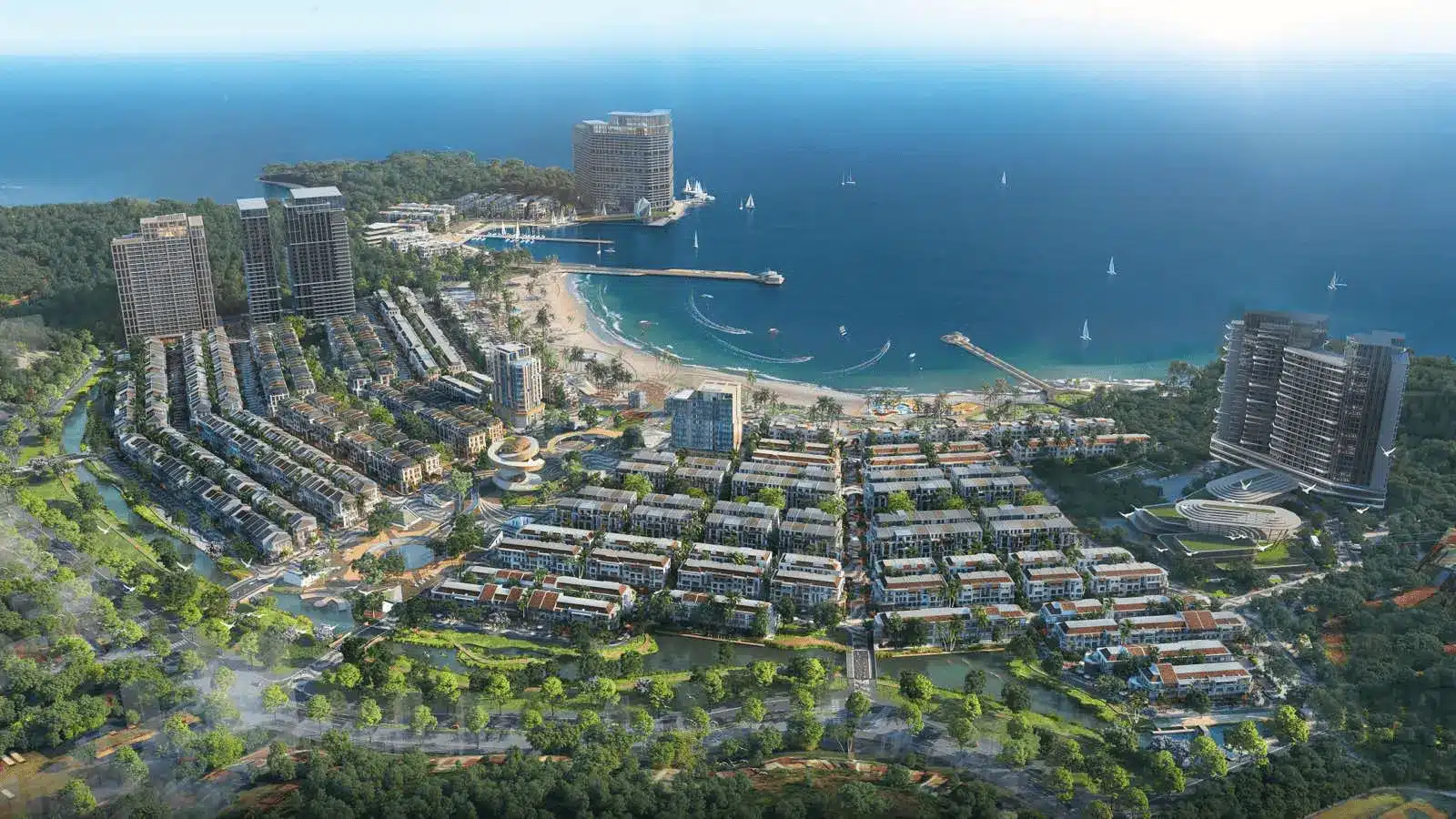 Toàn cảnh dự án Xanh Island Cát Bà với không gian sống đẳng cấp giữa thiên nhiên và đại dương.