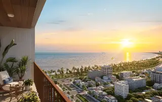 View biển Mỹ Khê từ Sun Costa Residences Đà Nẵng với cuộc sống hiện đại và tiềm năng sinh lời vượt trội.