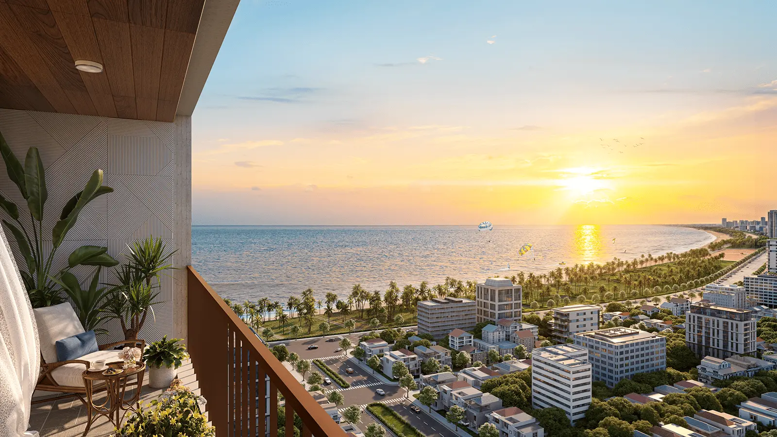 View biển Mỹ Khê từ Sun Costa Residences Đà Nẵng với cuộc sống hiện đại và tiềm năng sinh lời vượt trội.