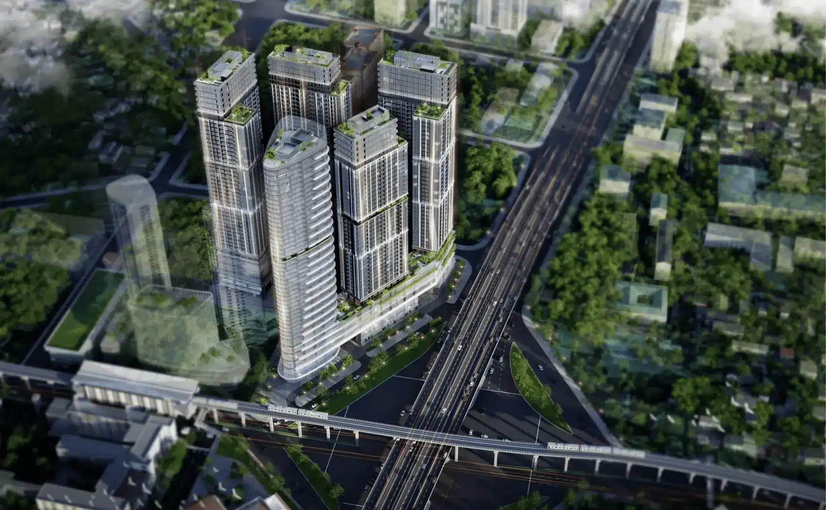 Tổng quan Sun Group Cầu Giấy tại ngã tư Phạm Hùng và Xuân Thủy, nơi giao thoa các tuyến đường huyết mạch.